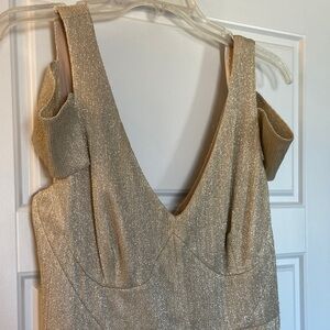 NWT Calvin Klein Shimmering Gold Size 14 Evening Gown
